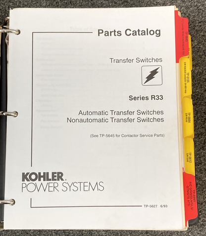 QTY 19 GENUINE KOHLER GENERATORS ATS PARTS & SERVICE MANUALS