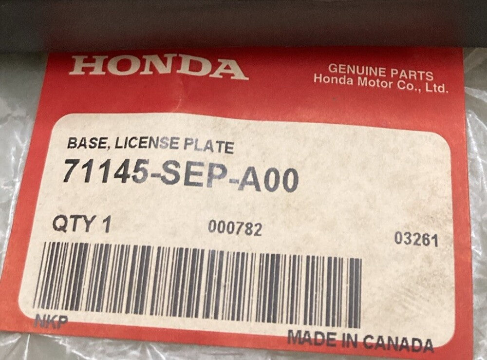 NEW GENUINE HONDA 71145-SEP-A00 LICENSE PLATE HOLDER