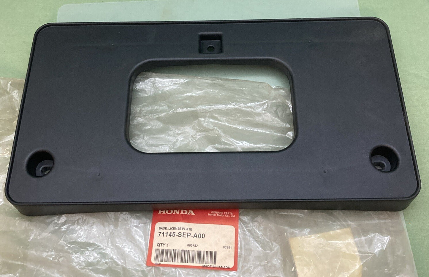 NEW GENUINE HONDA 71145-SEP-A00 LICENSE PLATE HOLDER