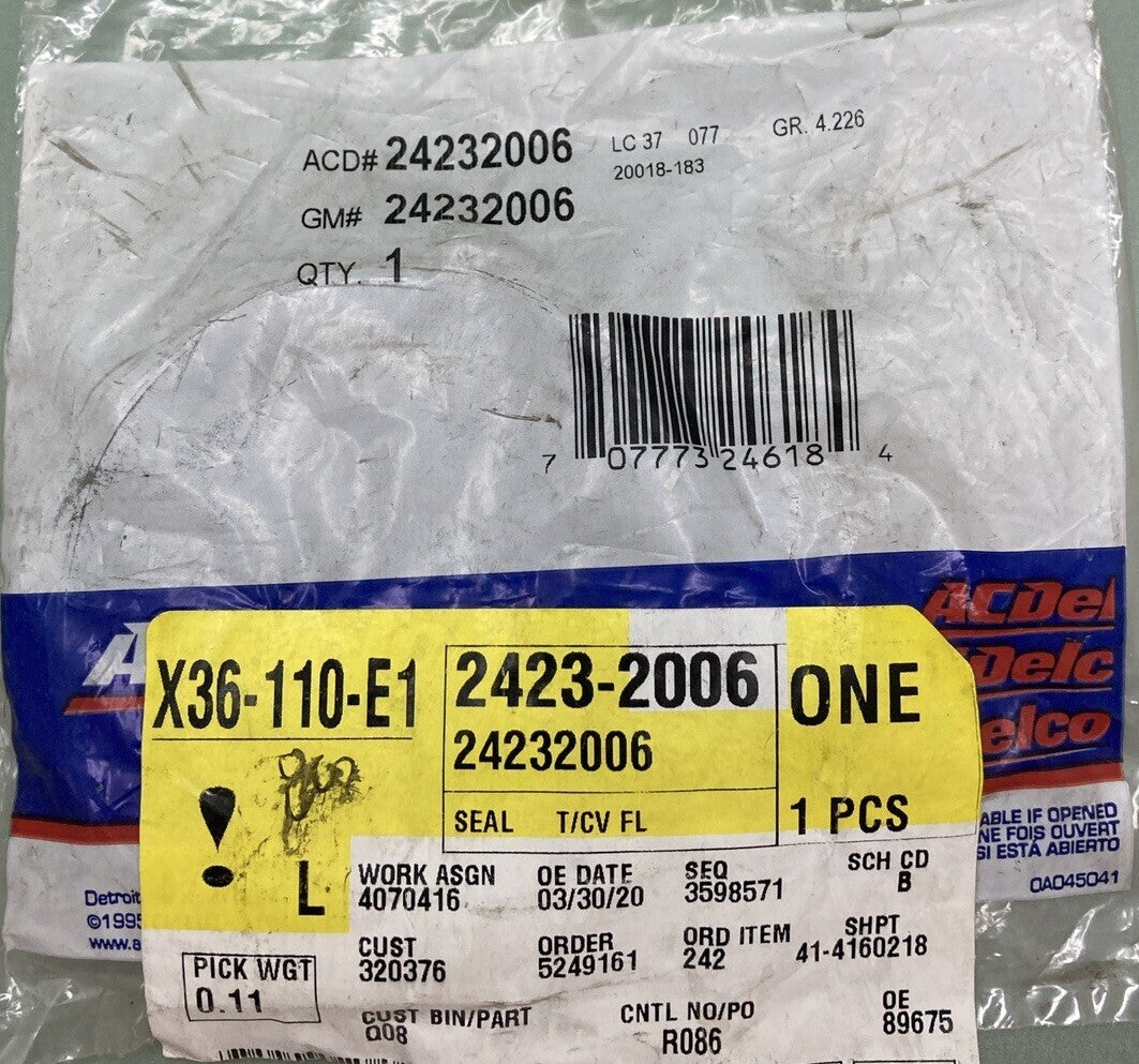 NEW GENUINE ACDELCO GM 24232006 AUTOMATIC TRANSMISSION TORQUE CONVERTER SEAL
