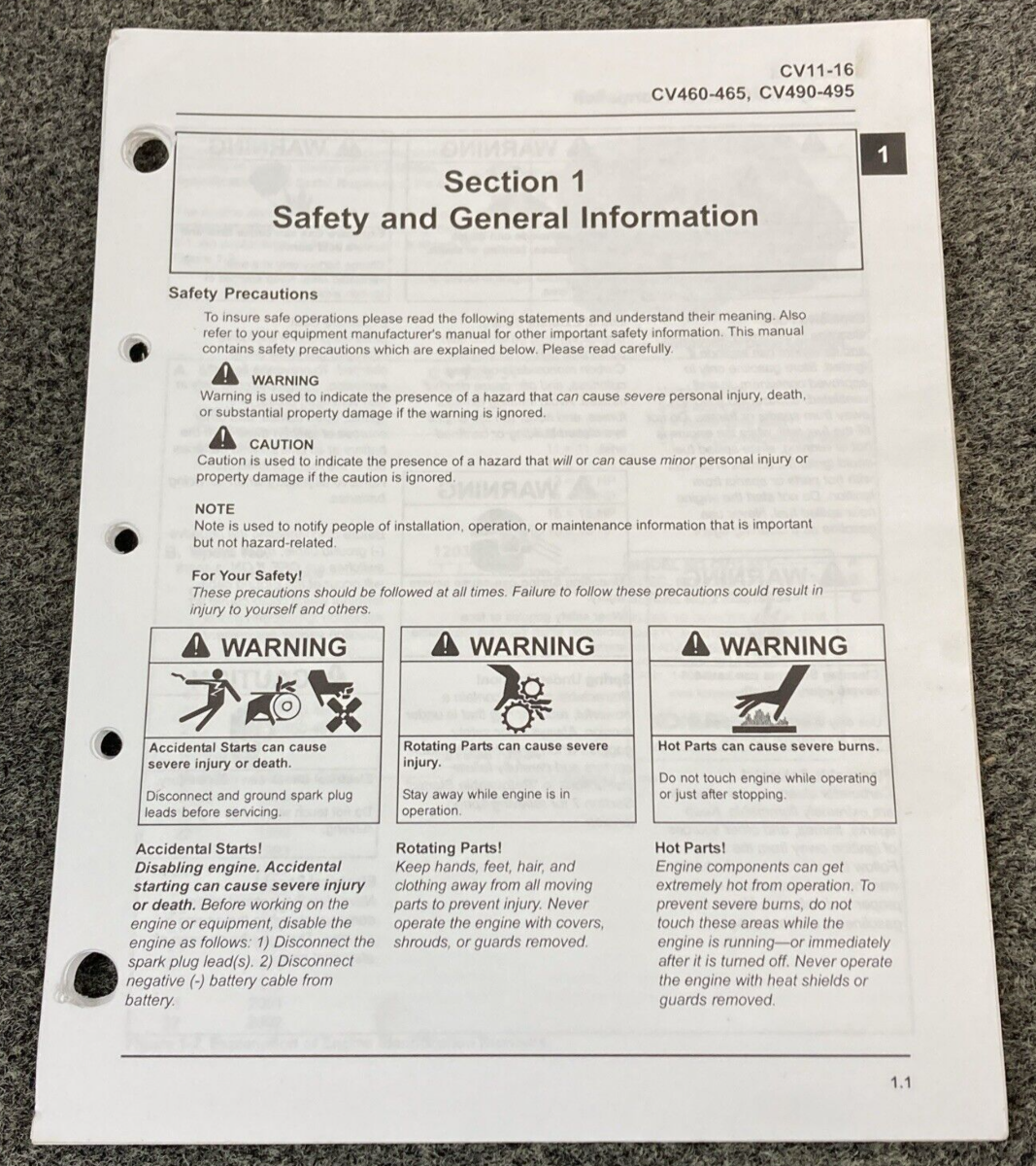 GENUINE KOHLER ENGINES TP-2339-D COMMAND LOOSE-LEAF SERVICE MANUAL