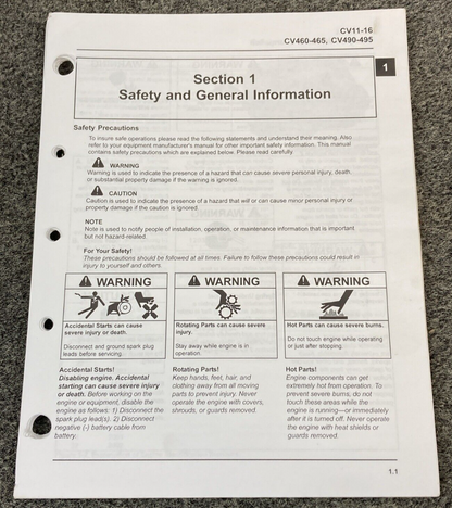 GENUINE KOHLER ENGINES TP-2339-D COMMAND LOOSE-LEAF SERVICE MANUAL