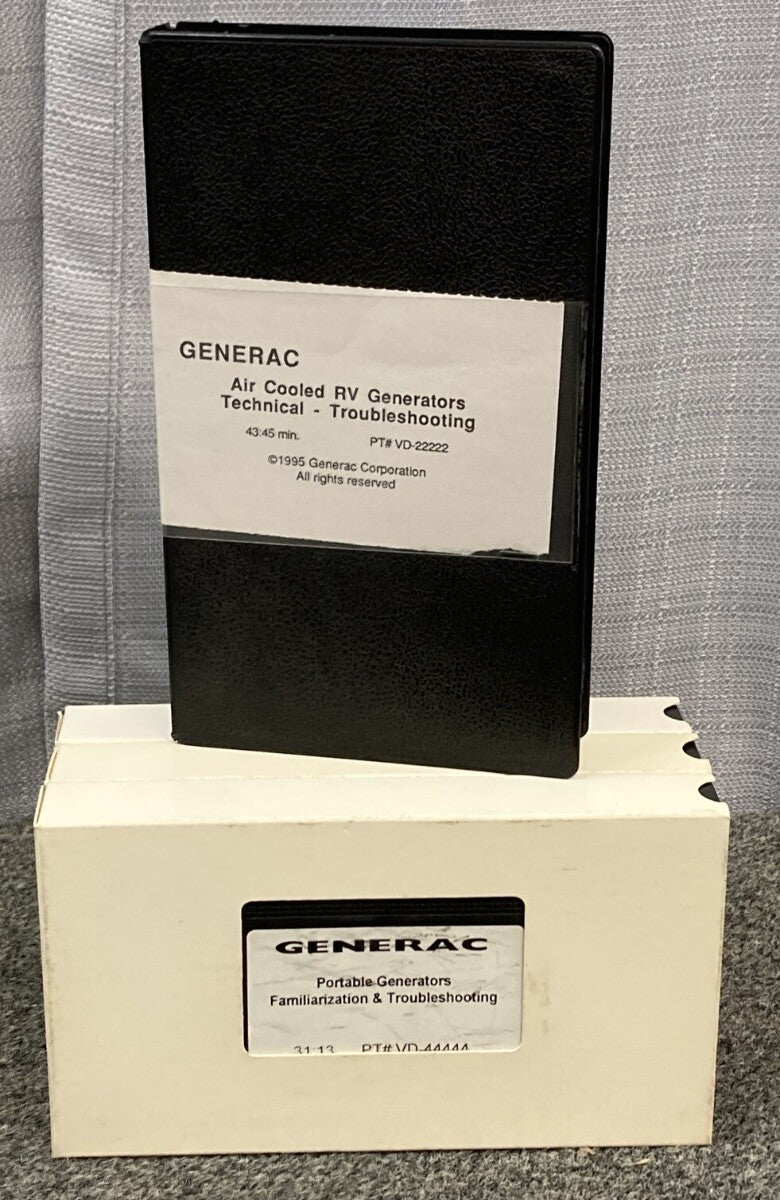 QTY 4 GENERAC VD-22222 VD111111 VD-44444 & RV GENERATORS NP SERIES VHS VIDEOS
