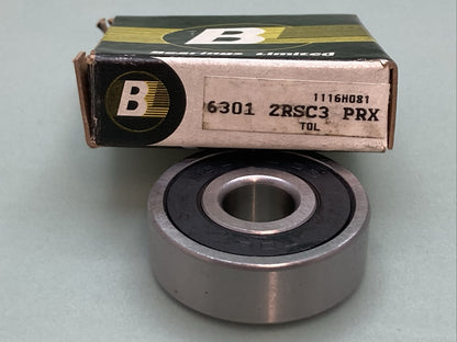 QTY 2 NEW BEARINGS LIMITED 6301-2RSC3 PRX DBL SEALED BEARING