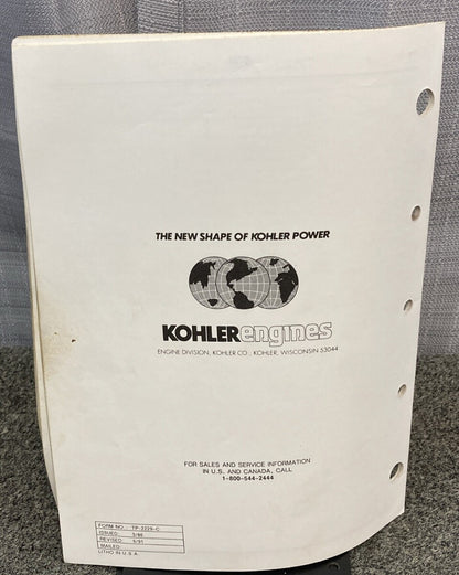 KOHLER ENGINES TP-2229-C MAGNUM MODEL M10 10 HP PARTS MANUAL