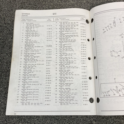 KOHLER ENGINES TP-2229-C MAGNUM MODEL M10 10 HP PARTS MANUAL