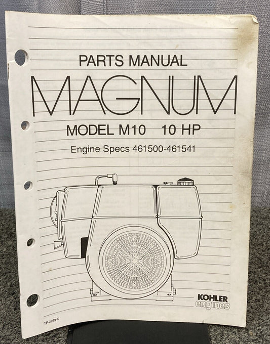 KOHLER ENGINES TP-2229-C MAGNUM MODEL M10 10 HP PARTS MANUAL