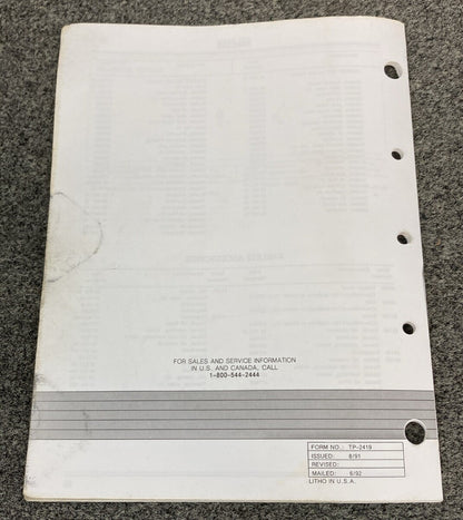 KOHLER ENGINES TP-2419 LOOSE-LEAF PARTS MANUAL FOR K482 K532