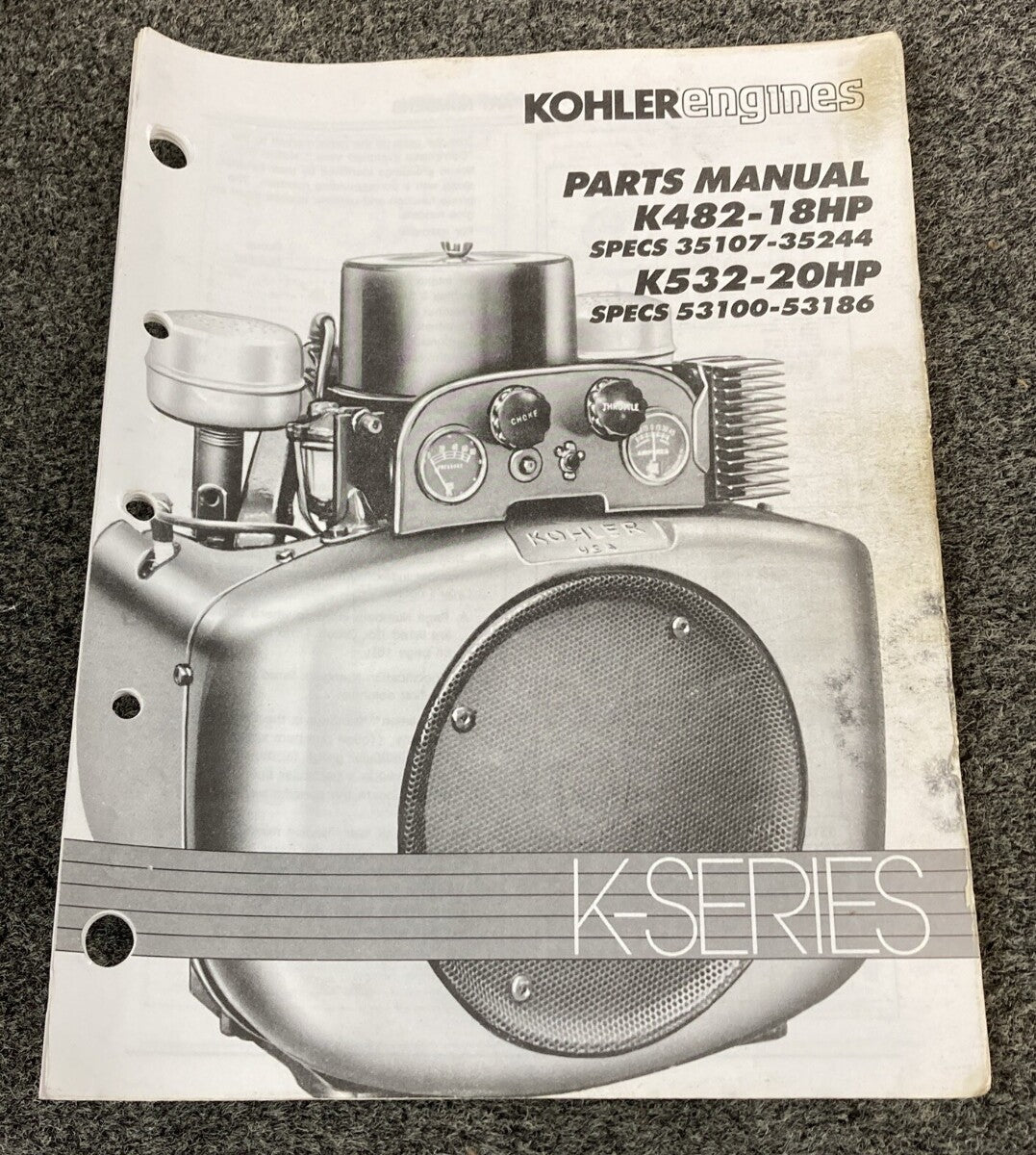 KOHLER ENGINES TP-2419 LOOSE-LEAF PARTS MANUAL FOR K482 K532