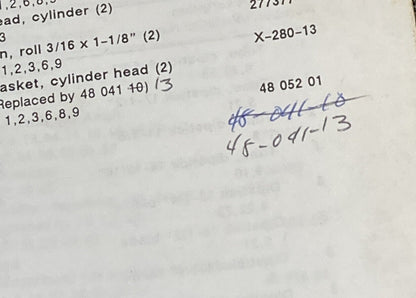 KOHLER ENGINES TP-2419 LOOSE-LEAF PARTS MANUAL FOR K482 K532