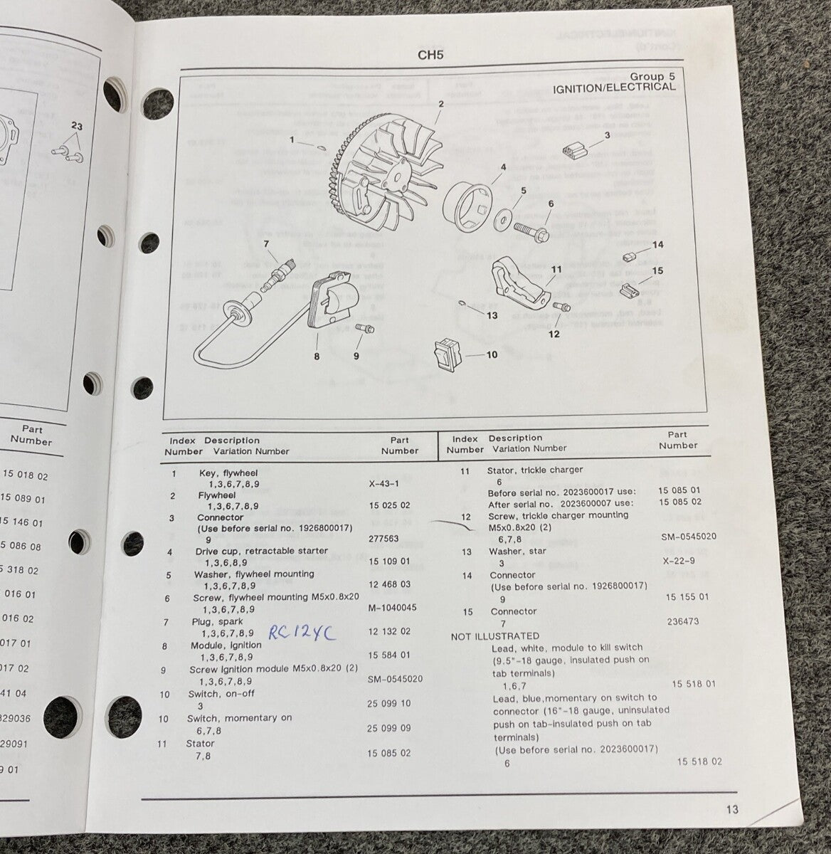 KOHLER ENGINES TP-2356-A PARTS MANUAL COMMAND 5 HP HORIZONTAL CRANKSHAFT