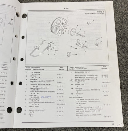 KOHLER ENGINES TP-2356-A PARTS MANUAL COMMAND 5 HP HORIZONTAL CRANKSHAFT