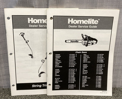 QTY 2 HOMELITE ST01371-1 ST01369-1 DEALER SERVICE GUIDES 1998