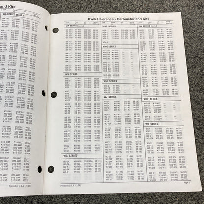 WALBRO CORPORATION ASSORTED MANUALS/SPECS 1994-2003