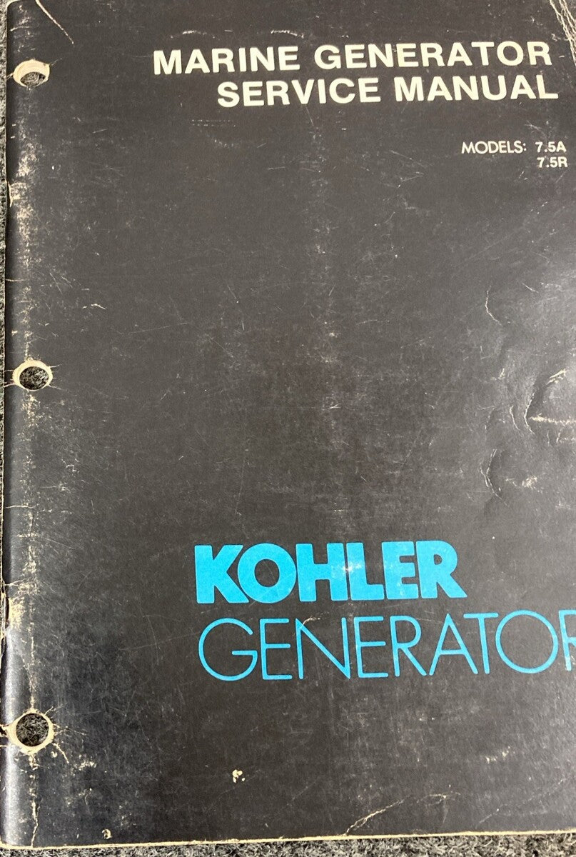 KOHLER MARINE GENERATOR TP-5043 SERVICE MANUAL MODELS 7.5A 7.5R