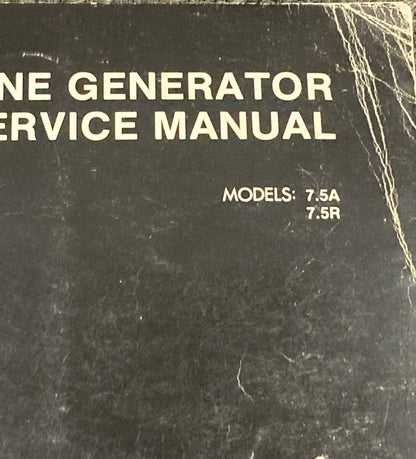 KOHLER MARINE GENERATOR TP-5043 SERVICE MANUAL MODELS 7.5A 7.5R