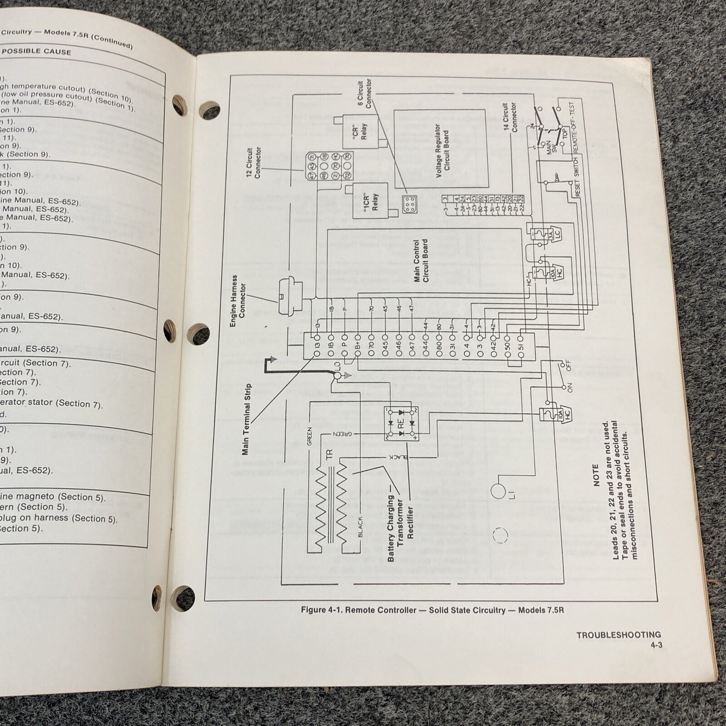 KOHLER MARINE GENERATOR TP-5043 SERVICE MANUAL MODELS 7.5A 7.5R