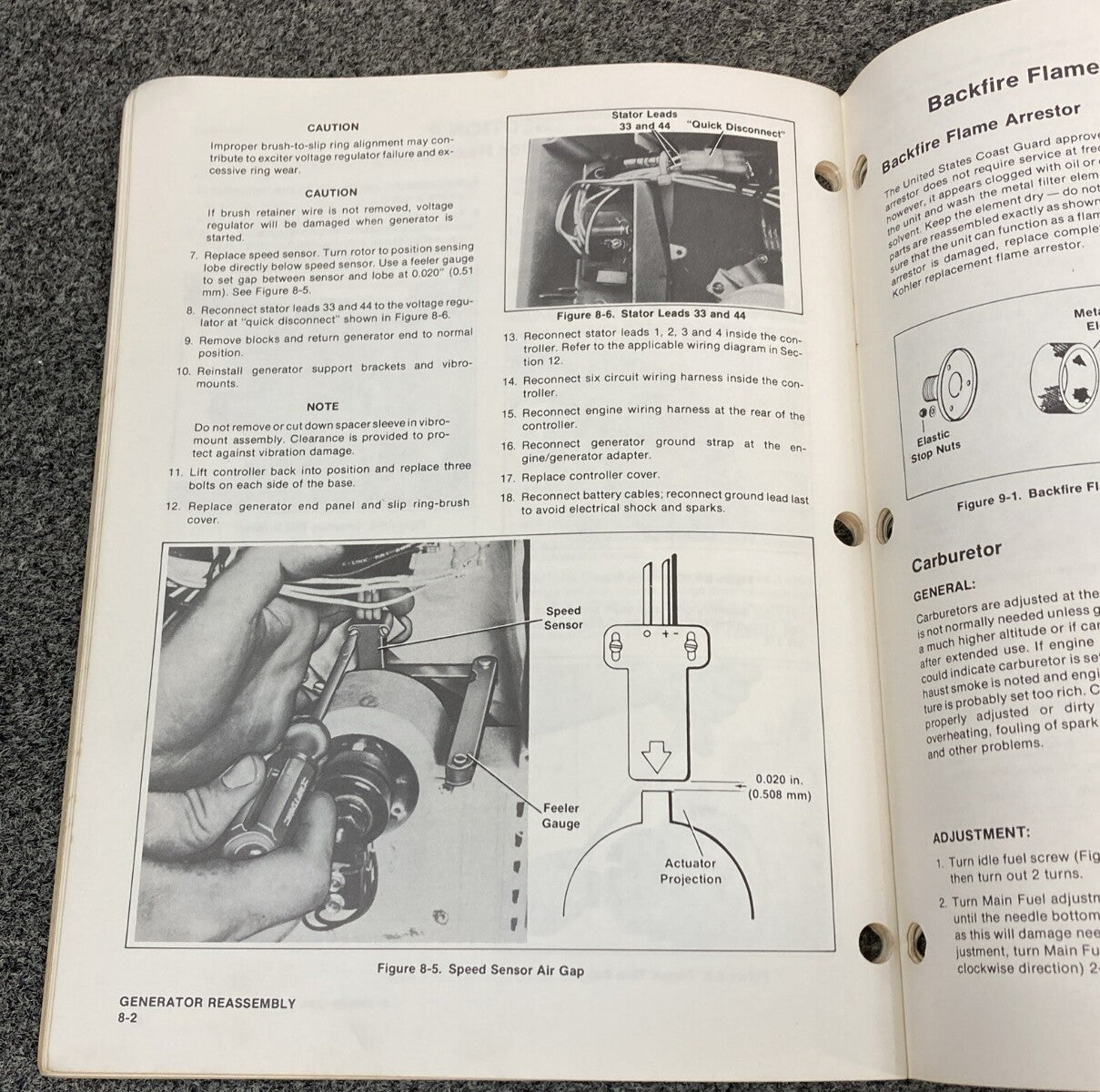 KOHLER MARINE GENERATOR TP-5043 SERVICE MANUAL MODELS 7.5A 7.5R
