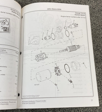 KOHLER GENERATORS PARTS LISTING/PARTS CATALOGS FOR JOHN DEERE