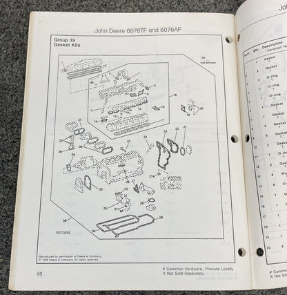 KOHLER GENERATORS PARTS LISTING/PARTS CATALOGS FOR JOHN DEERE