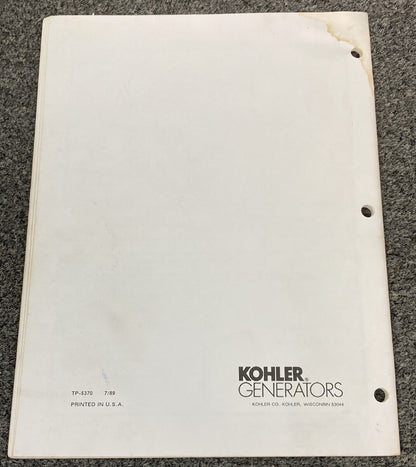 KOHLER GENERATORS PARTS LISTING/PARTS CATALOGS FOR JOHN DEERE