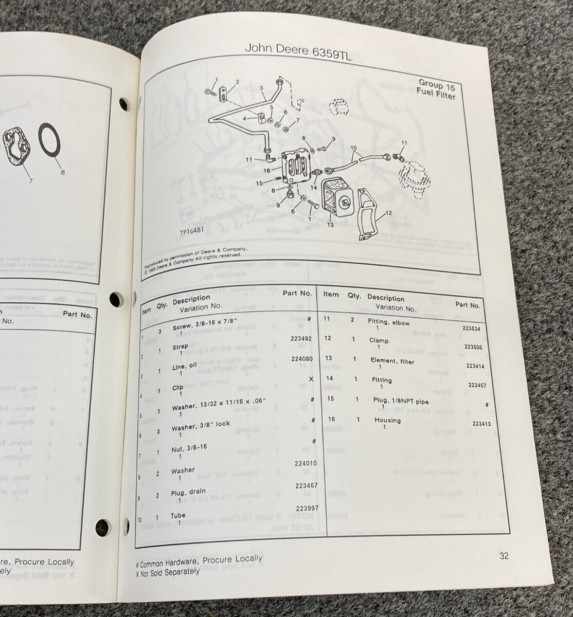 KOHLER GENERATORS PARTS LISTING/PARTS CATALOGS FOR JOHN DEERE