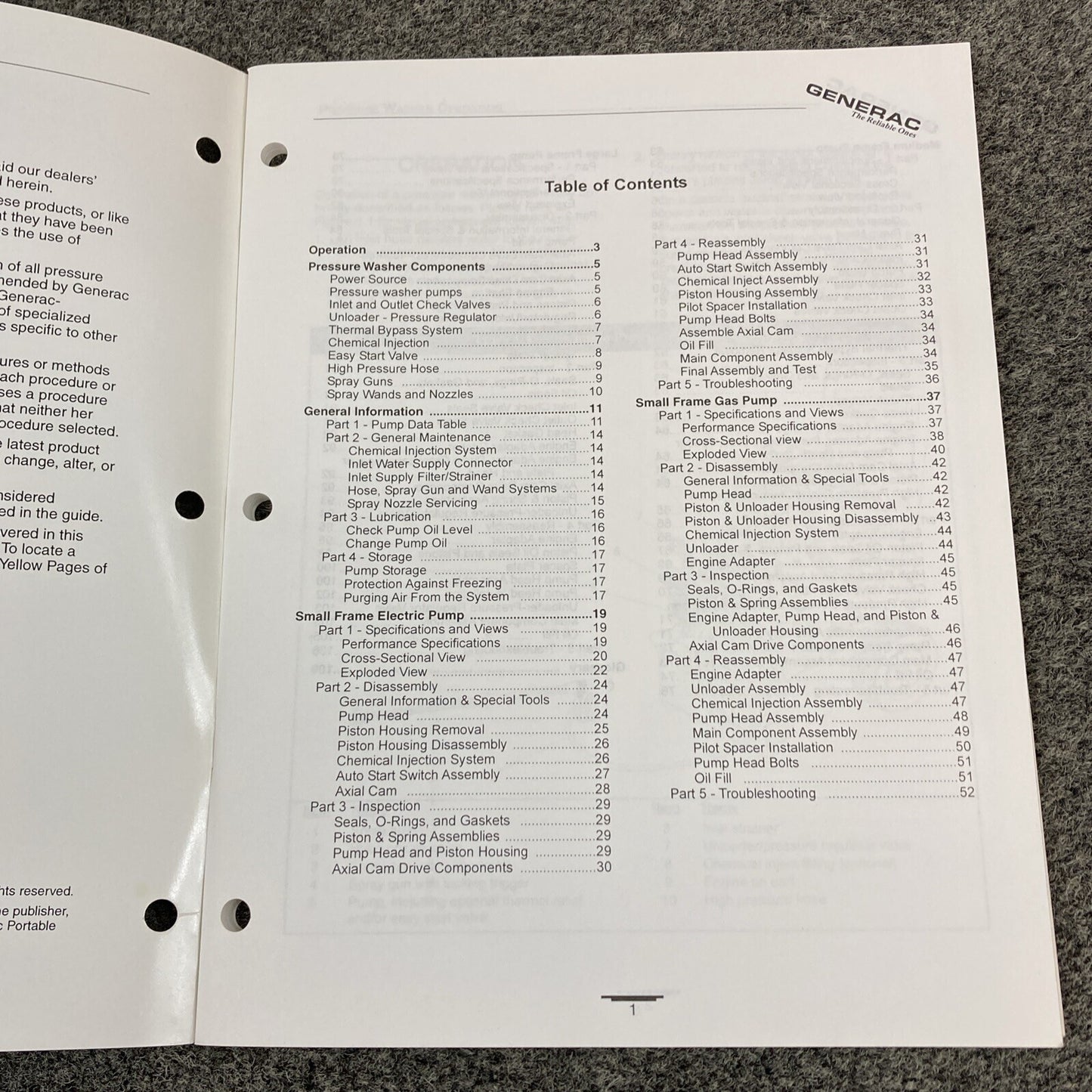 GENERAC B3277-0 PRESSURE WASHER FAMILIARIZATION & TROUBLESHOOTING GUIDE