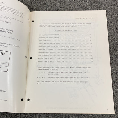 WISCONSIN TELEDYNE TOTAL POWER TTP-30005 ILLISTRATED PARTS CATALOG