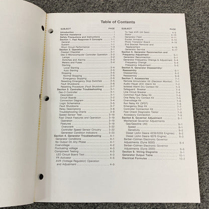 KOHLER TP-5353 FAST RESPONSE II GENERATORS SERVICE MANUAL