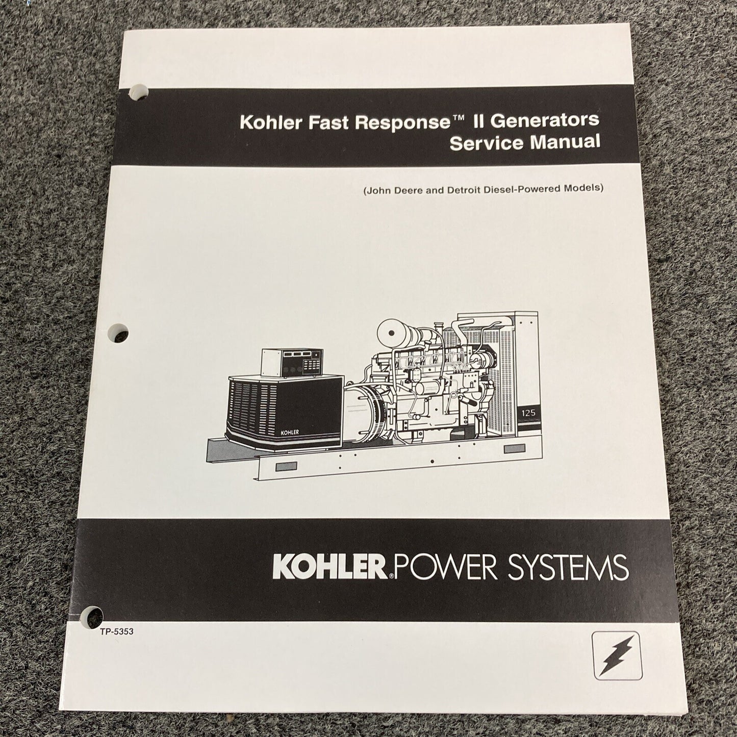 KOHLER TP-5353 FAST RESPONSE II GENERATORS SERVICE MANUAL