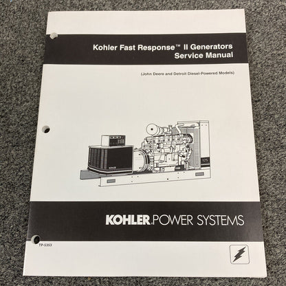 KOHLER TP-5353 FAST RESPONSE II GENERATORS SERVICE MANUAL