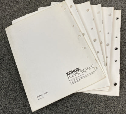 QTY 6 KOHLER INDUSTRIAL/MARINE GENERATOR SETS SERVICE PARTS/PARTS CATALOG