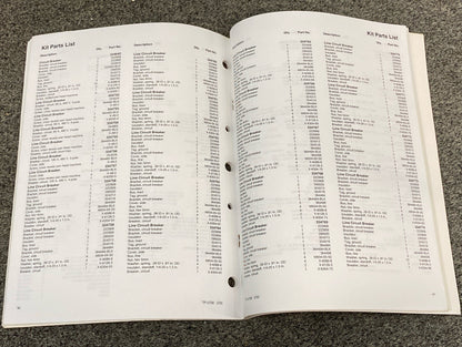 QTY 6 KOHLER INDUSTRIAL/MARINE GENERATOR SETS SERVICE PARTS/PARTS CATALOG