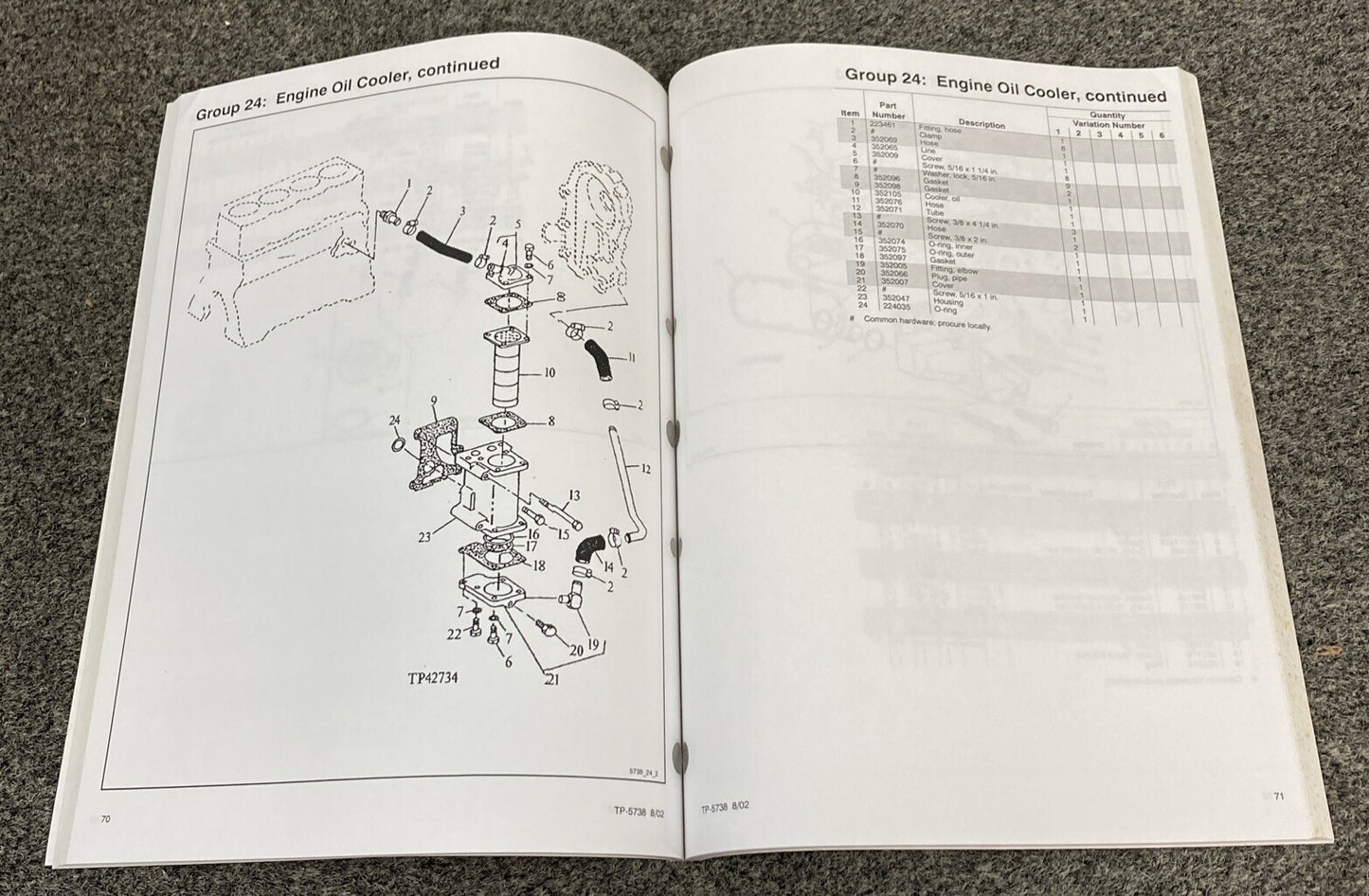 QTY 6 KOHLER INDUSTRIAL/MARINE GENERATOR SETS SERVICE PARTS/PARTS CATALOG
