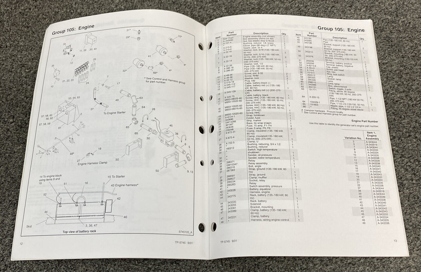 QTY 6 KOHLER INDUSTRIAL/MARINE GENERATOR SETS SERVICE PARTS/PARTS CATALOG