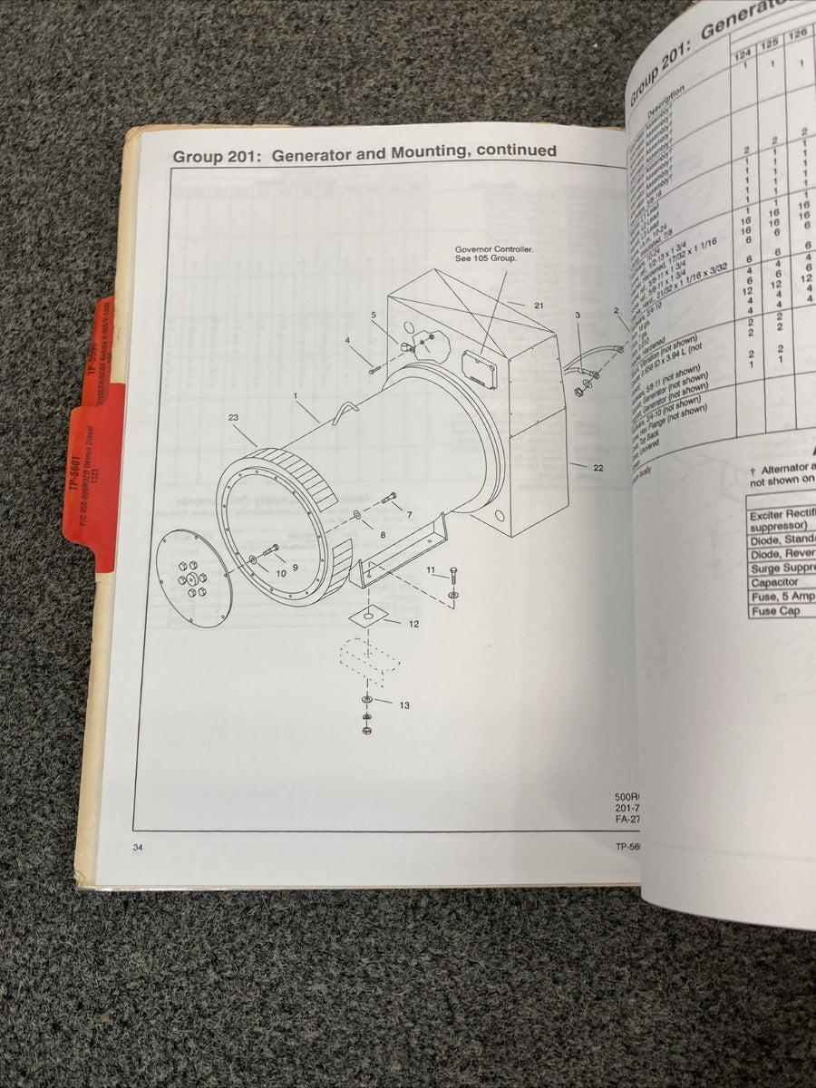 KOHLER GENERATORS MARINE/RV/MOBILE/INDUSTL SERVICE PARTS/PARTS LISTING MANUALS