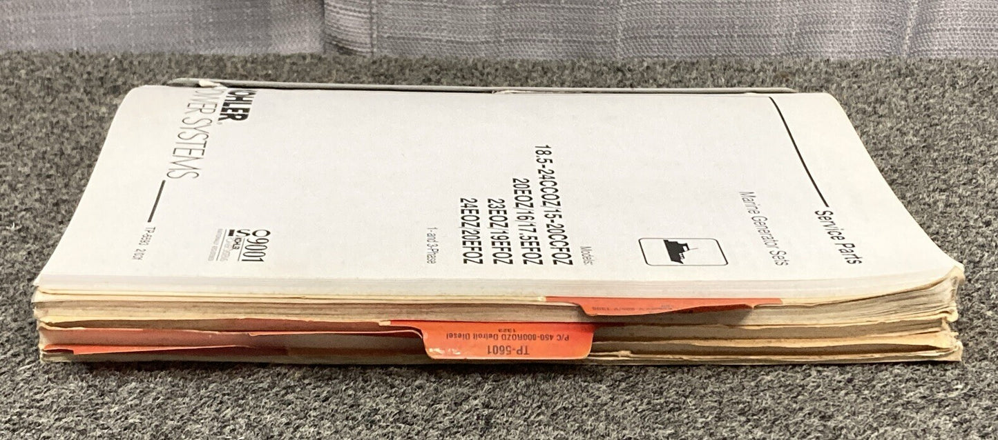 KOHLER GENERATORS MARINE/RV/MOBILE/INDUSTL SERVICE PARTS/PARTS LISTING MANUALS