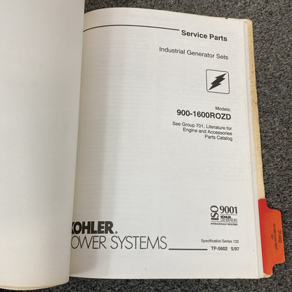 KOHLER GENERATORS MARINE/RV/MOBILE/INDUSTL SERVICE PARTS/PARTS LISTING MANUALS