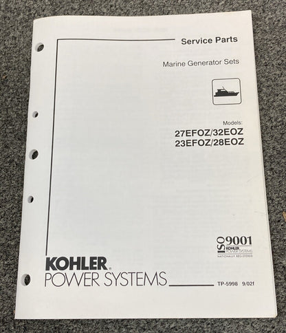 QTY 7 KOHLER GENERATORS SETS SERVICE PARTS MANUALS