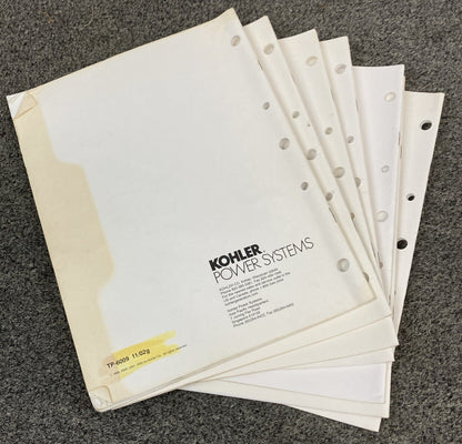 QTY 7 KOHLER GENERATORS SETS SERVICE PARTS MANUALS