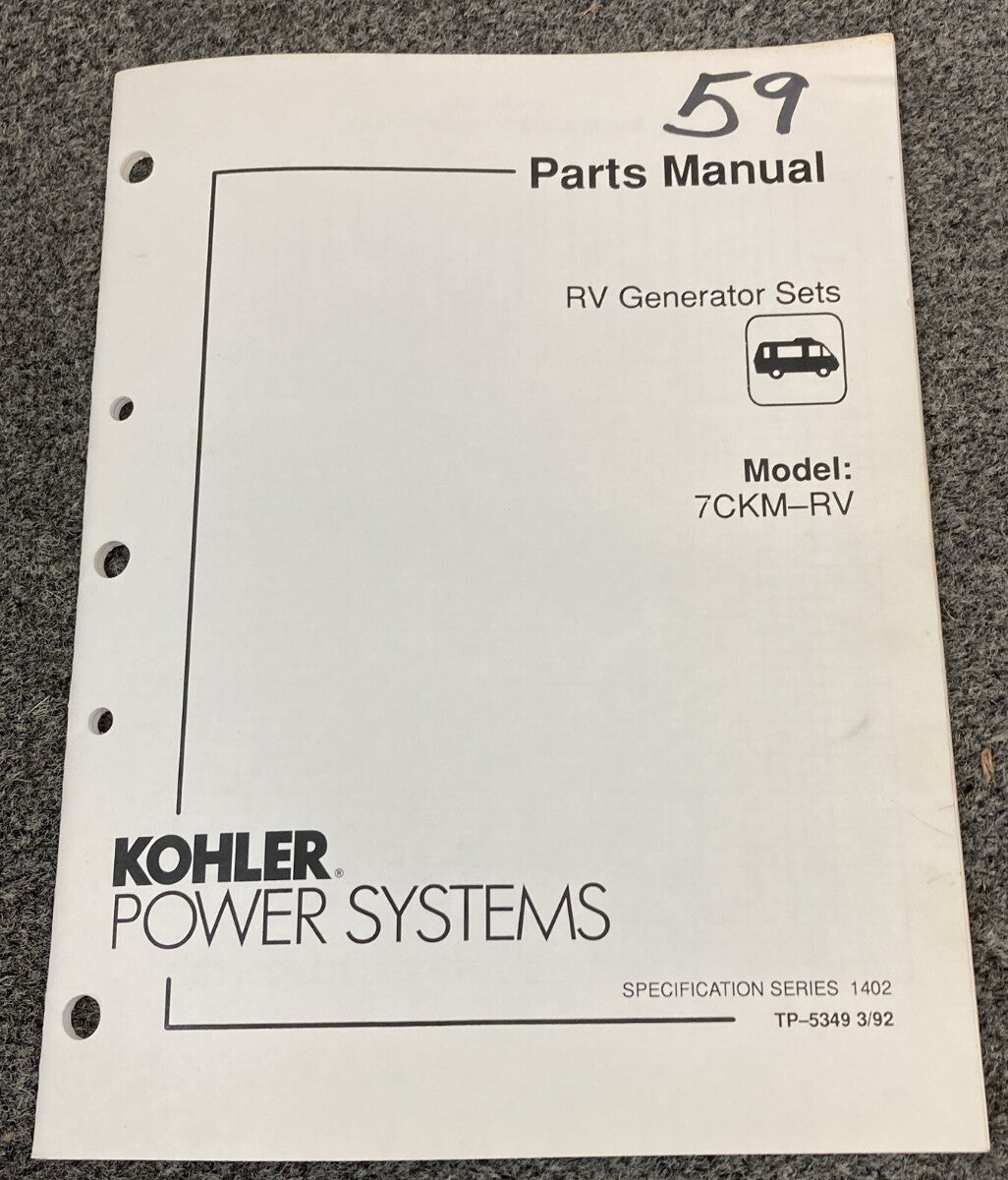 QTY 4 KOHLER GENERATORS SETS SERVICE PARTS/PARTS CATALOGS