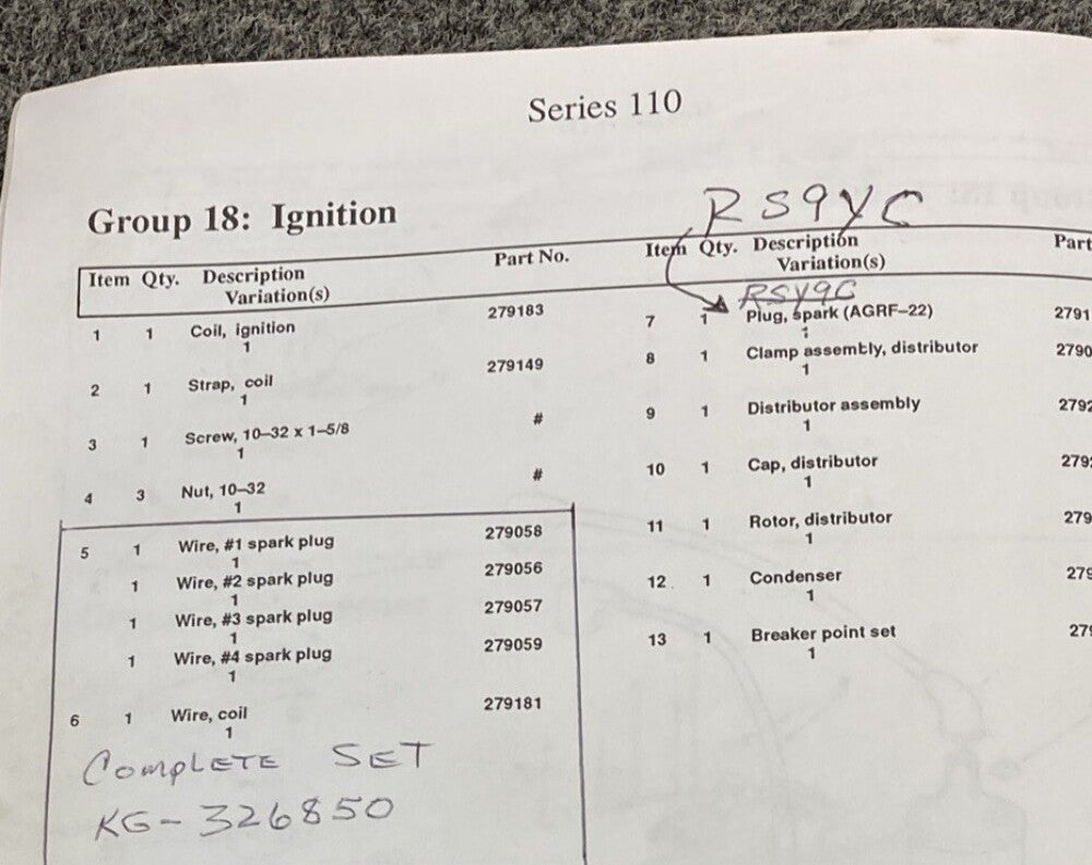 QTY 4 KOHLER GENERATORS SETS SERVICE PARTS/PARTS CATALOGS