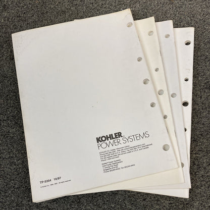 QTY 4 KOHLER GENERATORS SETS SERVICE PARTS/PARTS CATALOGS