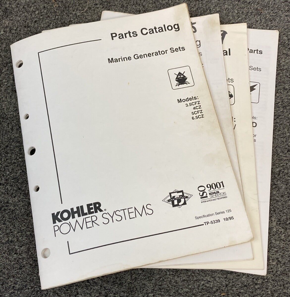 QTY 4 KOHLER GENERATORS SETS SERVICE PARTS/PARTS CATALOGS