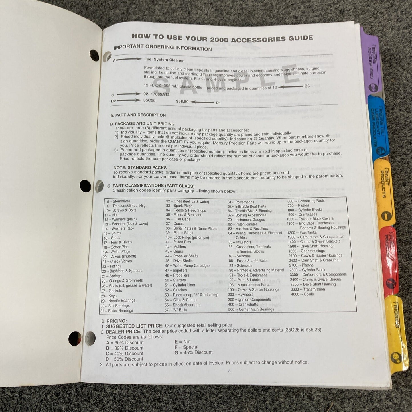 MERCURY PRECISION PARTS 2000 ACCESSORIES GUIDE 90-42000