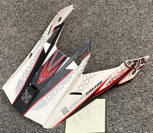 NEW GENUINE SPARX FIRESTORM 507 HELMET VISOR WHITE/RED/BLACK