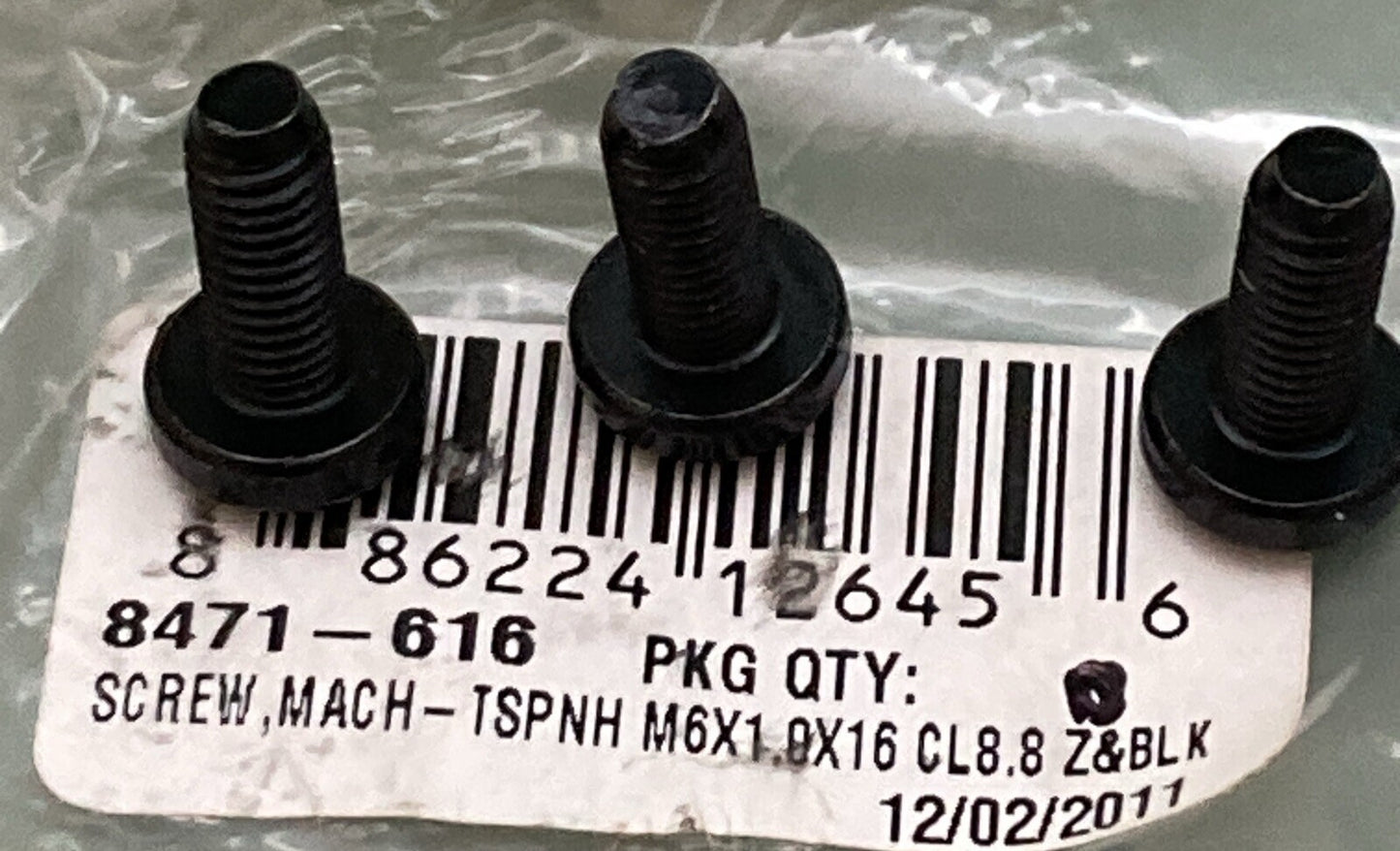 QTY 3 NEW REPLACES ARCTIC CAT 8471-616 MACHINE SCREW M6X1.0X16 CL8.8 Z&BLK