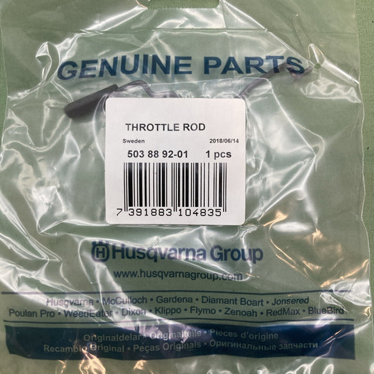 NEW GENUINE HUSQVARNA CHAINSAW 503 88 92-01 THROTTLE ROD