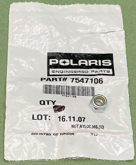 NEW GENUINE POLARIS 7547106 HEADLIGHT Nut, Nyloc, M6