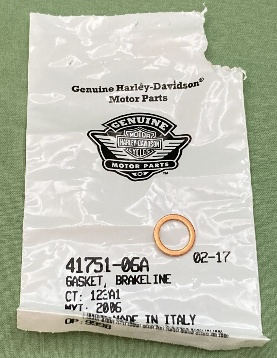 NEW GENUINE HARLEY DAVIDSON 41751-06A BRAKELINE GASKET